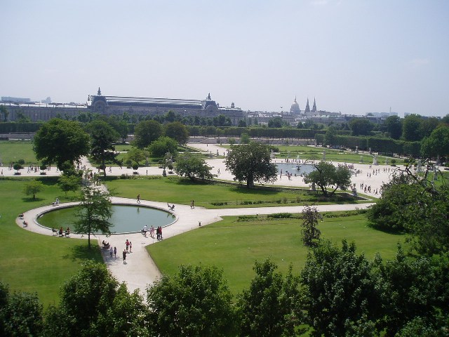 Udsigt fra pariserhjulet over Jardin des Tuileries